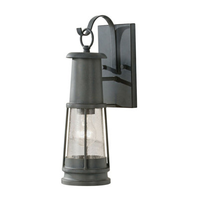 Stylish Outdoor Ip44 Wall Light Sconce With Storm Cloud Finish And E27 Led Bulb from B&Q