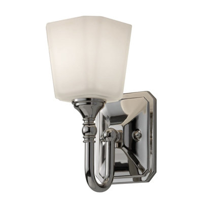 Elegant Ip44 Wall Light With Opal Etched Glass And Polished Chrome Finish from B&Q