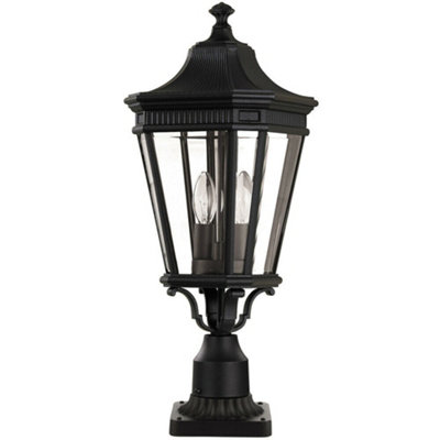 Stylish Outdoor Ip44 Black Led Pedestal Light With E14 Bulbs from B&Q