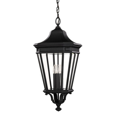  - Ip23 Black Led 3 Bulb Chain Lantern Light For Outdoor UseE14 60W