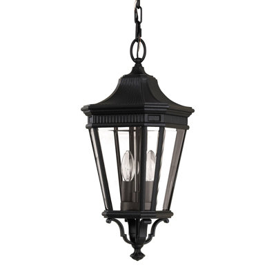  - Elegant Ip23 Black Led 2 Bulb Chain Lantern For Outdoor Spaces