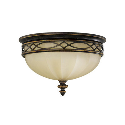 Elegant 3-Bulb Walnut Led Flush Mount Light For Low Ceilings from B&Q