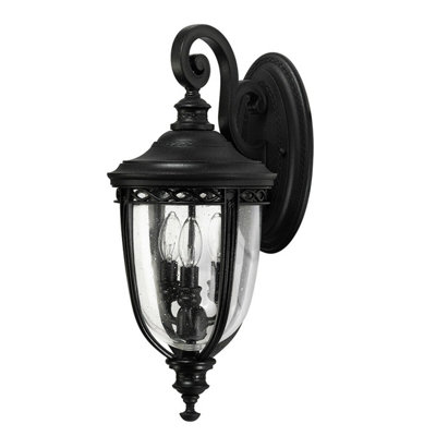  - Stylish Outdoor Ip44 Black 3 Bulb Led Wall Light With E14 Socket