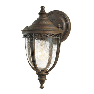 Elegant Outdoor Ip44 Wall Light In British Bronze With Led E27 Bulb from B&Q