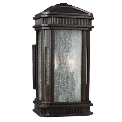 Stylish Outdoor Ip44 Twin Wall Light In Gilded Bronze Finish With Led E14 Bulb from B&Q