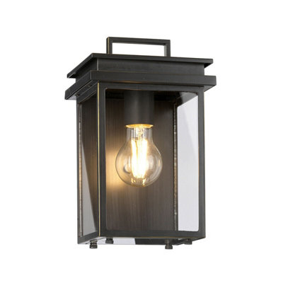 Antique Bronze Outdoor Wall Light Lantern With E27 Socket from B&Q