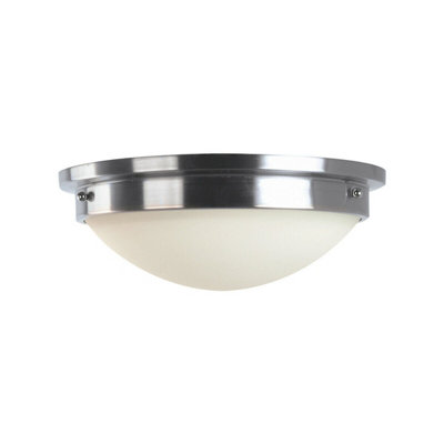 Stylish 2 Bulb Flush Mount Ceiling Light In Polished Chrome With E27 Led Bulbs from B&Q