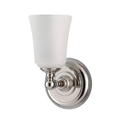 Stylish Ip44 Wall Light With Opal Etched Glass And Polished Chrome Finish from B&Q