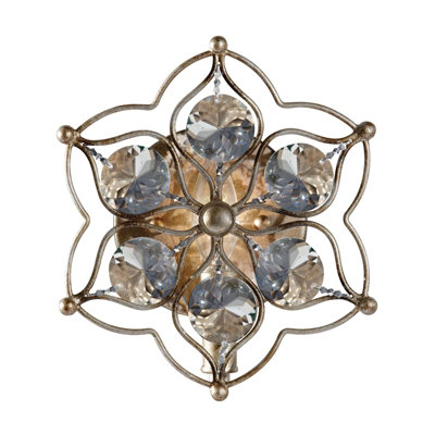 Elegant Bauhinia Crystal Wall Light With Burnished Silver Finish And Led E14 Bulb from B&Q