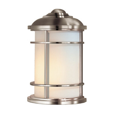 Stylish Outdoor Ip44 Wall Light Sconce In Brushed Steel With Led E27 Bulb from B&Q