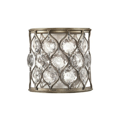 Elegant Wall Light In Faceted Sunflower Design With Bauhinia Crystals And Burnished Silver Finish from B&Q