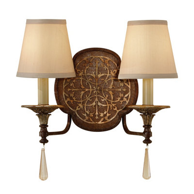 Elegant Twin Wall Light Sconce In British Bronze With Led E14 Bulb from B&Q