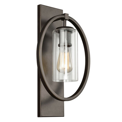 Antique Bronze Wall Light Door Knocker With Clear Glass ShadeLed E27 60W from B&Q