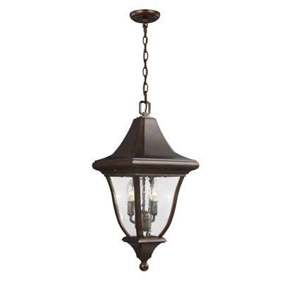 Patina Bronze Ip23 3 Bulb Chain Lantern Light With Led E14 Socket from B&Q