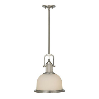 Elegant Brushed Steel Led Ceiling Pendant Light With E27 Socket from B&Q