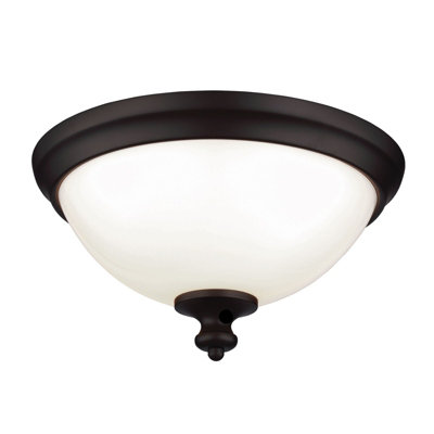 Elegant 2 Bulb Flush Mount Light In Oil Rubbed Bronze Finish from B&Q