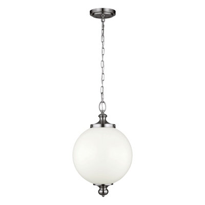 Stylish 1 Bulb Ceiling Pendant Light In Highly Polished Nickel Finish from B&Q