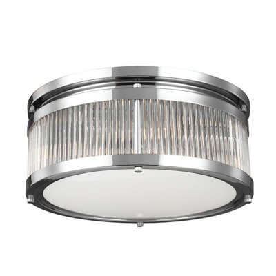 Stylish Ip44 4 Bulb Flush Light With Glass Tube And Chrome Finish from B&Q