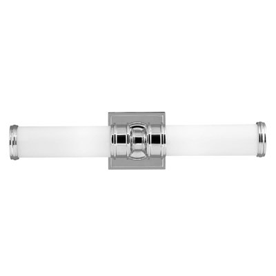 Stylish Ip44 Twin Wall Light With Glass Shades In Polished Chrome from B&Q