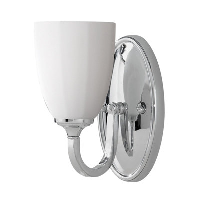 Stylish Ip44 Wall Light With Opal Etched Glass Shade And Polished Chrome Finish from B&Q