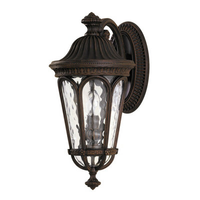 Elegant Outdoor Ip44 Twin Wall Light Sconce With Walnut Finish And E14 Led Bulbs from B&Q
