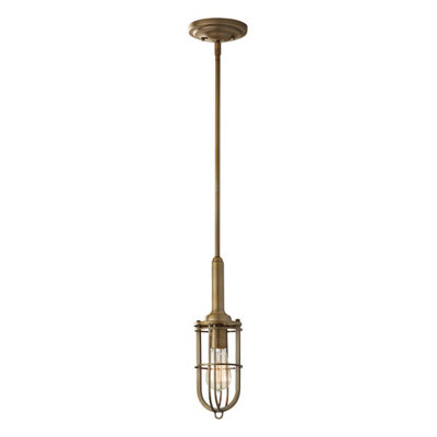 Elegant Dark Antique Brass Pendant Light With E27 Socket For Modern Interiors from B&Q