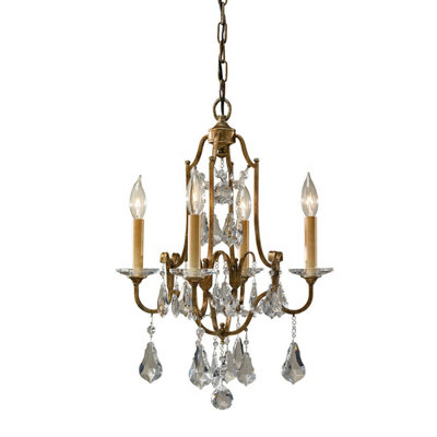 Elegant 4 Bulb Oxidized Bronze Chandelier Pendant Light With Led E14 Bulbs from B&Q