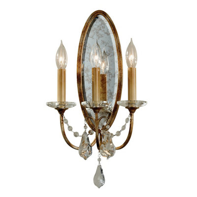 Elegant 3 Bulb Wall Light Sconce In Oxidized Bronze With Led E14 60W Bulbs from B&Q