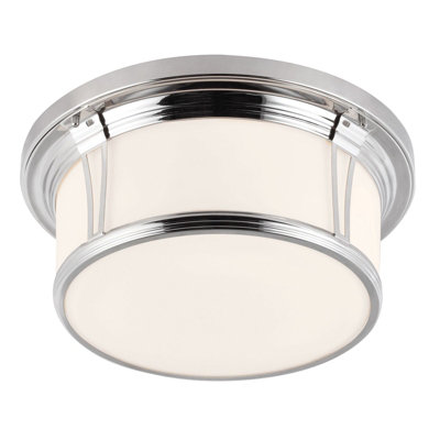 Stylish Ip44 3-Bulb Flush Light With Opaque Glass And Polished Chrome Finish from B&Q