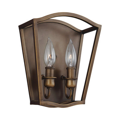 Elegant Twin Wall Light Sconce With Aged Brass Finish And Led Bulbs from B&Q