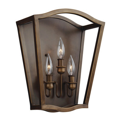 Elegant 3 Bulb Wall Light Sconce In Aged Brass Finish With E14 Led Bulbs from B&Q