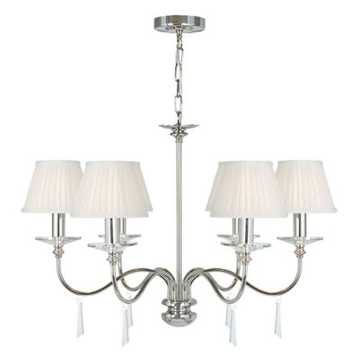 Elegant 6 Bulb Chandelier Ceiling Light In Polished Nickel Finish from B&Q