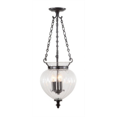 Stylish 3 Bulb Old Bronze Ceiling Pendant Light With E14 Socket from B&Q