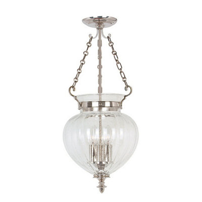 Stylish 3 Bulb Ceiling Pendant Light In Polished Nickel Finish from B&Q