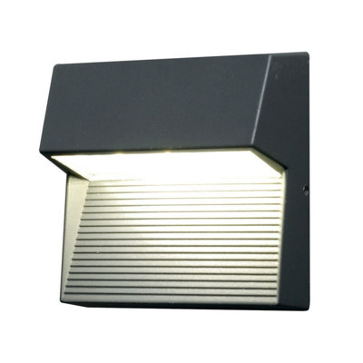 Stylish Outdoor Ip54 Wall Light Sconce With Graphite Finish And 6W Led Bulb from B&Q