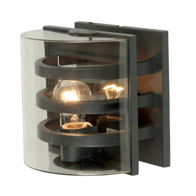 Stylish Outdoor Graphite Led Wall Light With E27 Socket from B&Q