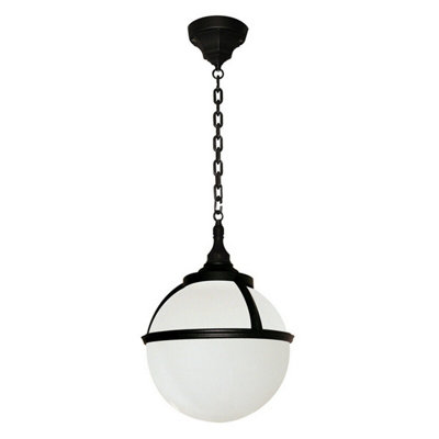  - Stylish Outdoor Ip44 Black Led Chain Lantern With E27 Socket