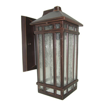 Stylish Outdoor Ip44 Wall Light Sconce In Old Bronze Finish With E27 Led Bulb from B&Q