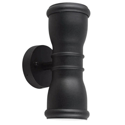 Stylish Outdoor Ip44 Twin Wall Light Sconce With Black Finish And Led Bulbs from B&Q