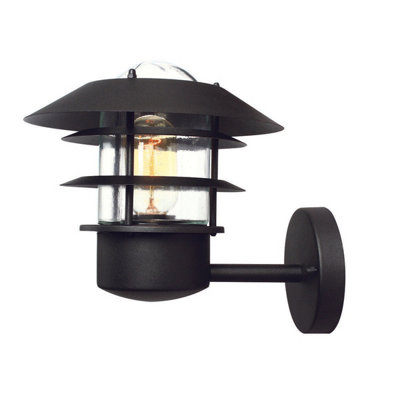 Stylish Black Outdoor Ip44 Wall Light Sconce With E27 Led Bulb Compatibility from B&Q