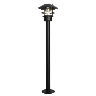 Stylish Outdoor Ip44 Black Led Bollard Light With E27 Socket60W Bulb Compatible from B&Q