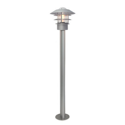 Stylish Outdoor Ip44 Silver Led Bollard Light With E27 Socket from B&Q
