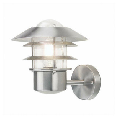B&Q Stainless Steel Outdoor Led Wall Ip44 - 60W E27 Sconce Light