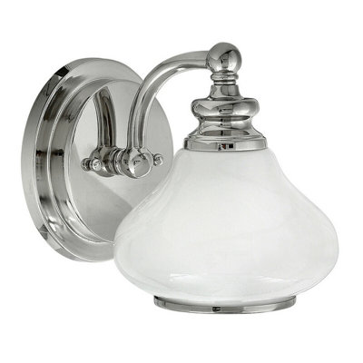 Stylish Ip44 Wall Light With Opal Glass Shades And Polished Chrome Finish from B&Q