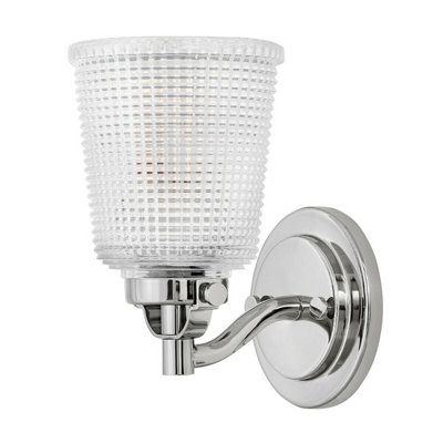 Elegant Ip44 Wall Light With Prismatic Glass Shade In Polished ChromeLed G9 3.5W from B&Q