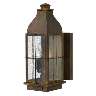 Stylish Outdoor Ip44 Twin Wall Light Sconce With Led E14 BulbSienna Finish from B&Q