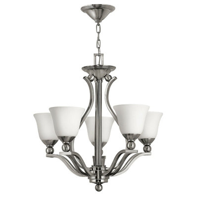 Elegant 5 Bulb Brushed Nickel Chandelier Pendant Light For Modern Interiors from B&Q
