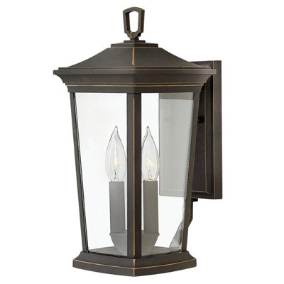 Elegant Outdoor Ip44 Twin Wall Light In Oil Rubbed Bronze With Led E14 Bulbs from B&Q