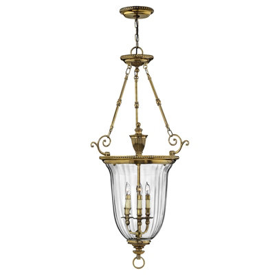 Stylish 3 Bulb Ceiling Pendant Light In Burnished Brass With E14 Led Fittings from B&Q