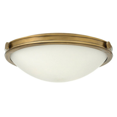  - Heritage Brass 3 Bulb Flush Mount Light For Low Ceilings